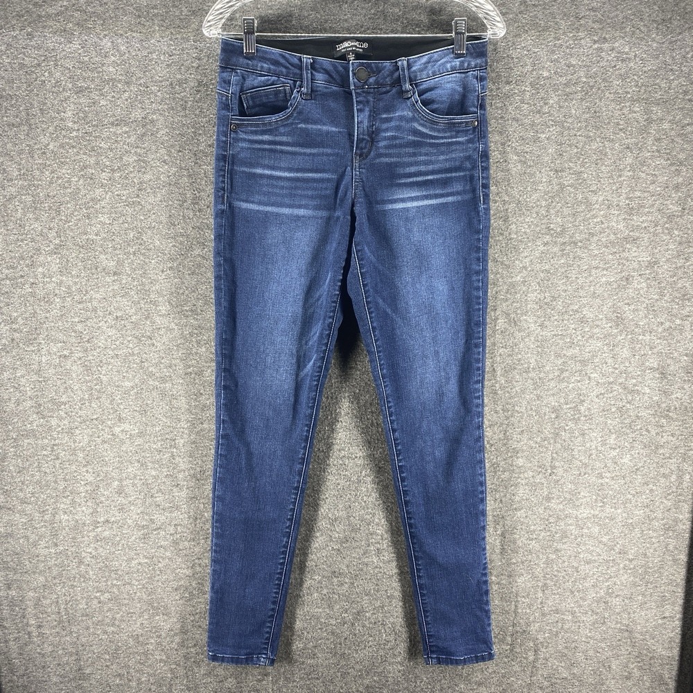 Mac and Me Jeans Womens 4 Blue Straight Mid Rise Stretch Dark‎ Wash